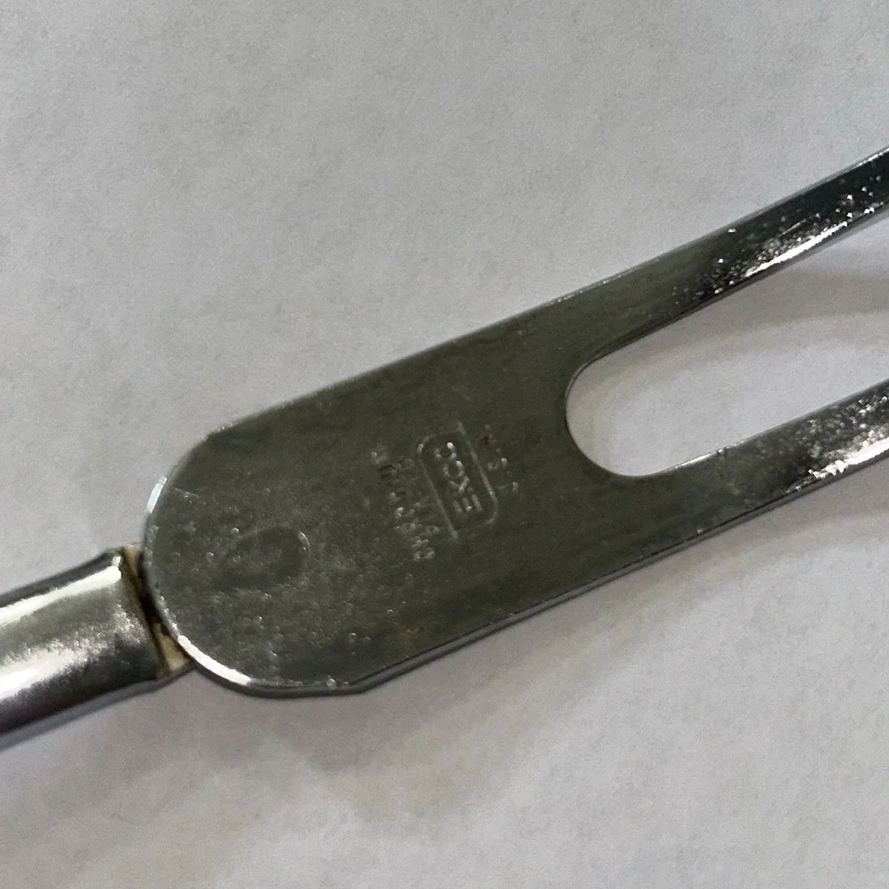 Ekco Lazy Daisy Stainless Steel 2-Tine Fork, Floral Plastic Handle, Reusable
